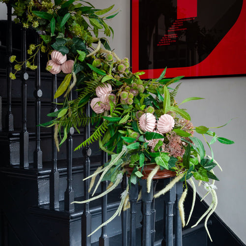 Christmas stair garland